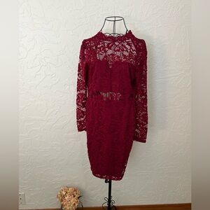 Charlotte Russe | Dresses | Charlotte Russe Burgundy Lace Dress Xs Euc |  Poshmark